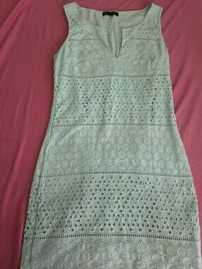 Banana Republic Mint Eyelet Midi Dress